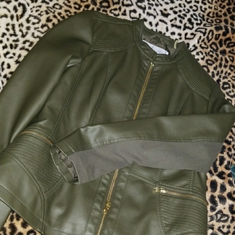 Green leather jacket